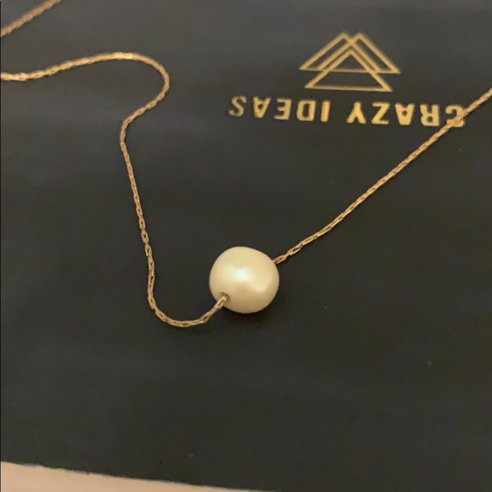 Dainty Dogeared Pearl Necklace